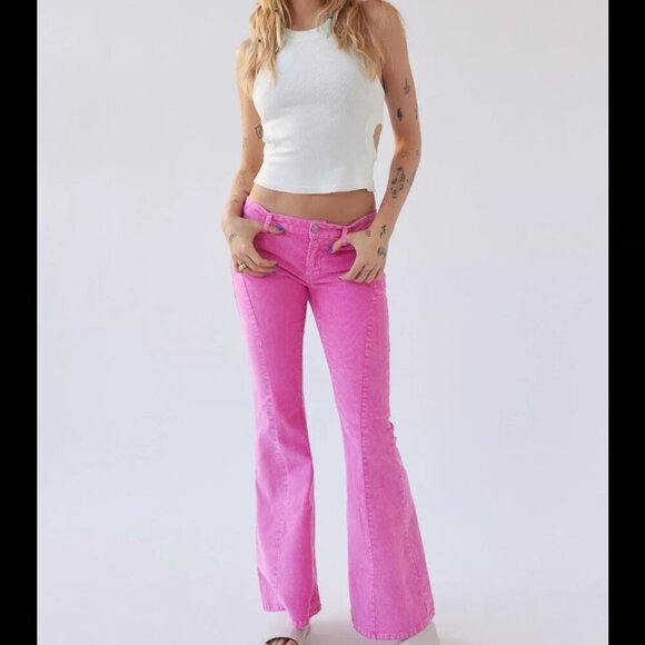 Urban Outfitters Pants - Urban Outfitters BDG Pink Extreme Flare Corduroy Pants L44